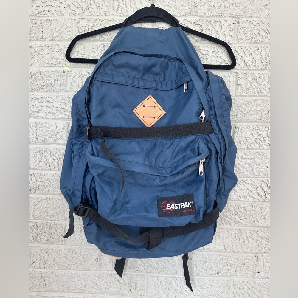 Vintage 90s Eastpak Rucksack Convertible Backpack Rare Navy Blue Black.